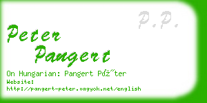 peter pangert business card